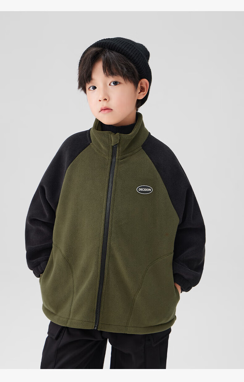 Zuo Xi Boys' Kids' Jacket Autumn 2025 New Double-Sided Fleece Warm Winter Coat Black 130 7